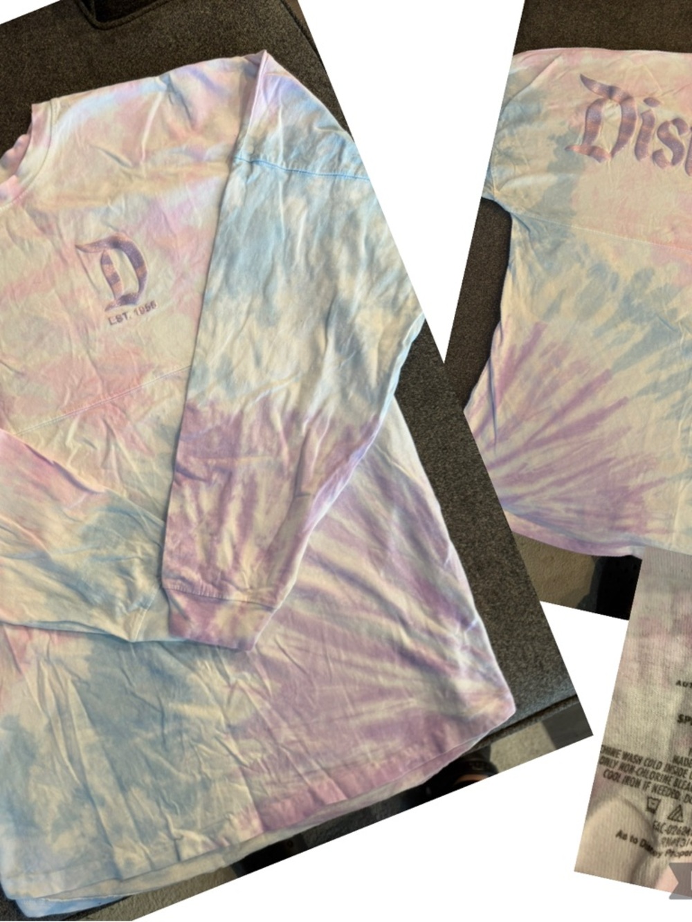 Disney Tie-Dye Long Sleeve Tee - Pastel Blue & Lavender